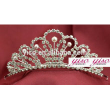 Decoração de cabelo princesa rhinestone coroas de desfile de cristal